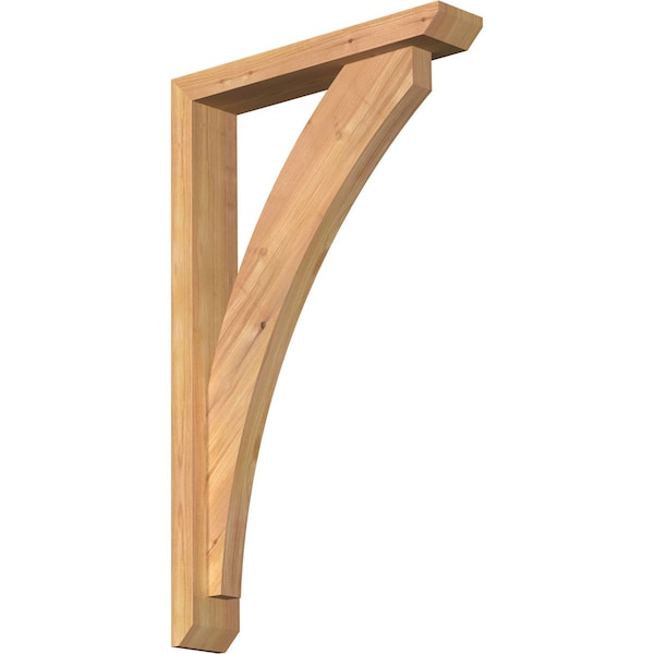 Ekena Millwork Thorton Slat Smooth Bracket w/ Offset Brace, Western Red Cedar, 3 1/2"W x 18"D x 30"H BKT0402X18X30THR06SWR - main